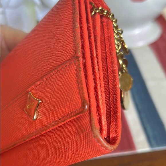 MCM orange Leather Wallet with Gold Hardware EUC - Picture 14 of 16